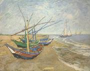 Vincent Van Gogh Fishing Boats on the Beach at Saintes-Maries (nn04) oil painting reproduction